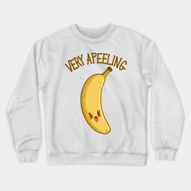 “Very Apeeling” Super Cute Grinning Banana Crewneck Sweatshirt by CyndiCarlson